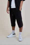 Men's Black Rivieria Knee-Length Shorts front view – From #1 Shop YAZIR – YAZIRCO