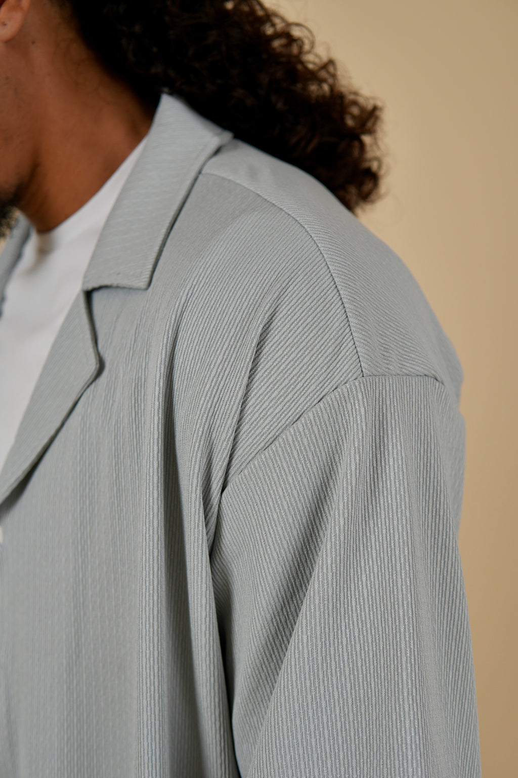 Men's Grey Rivieria Relaxed Open Shirt