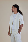 Men's Off-White Rivieria Relaxed Open Collar Shirt front view – From #1 Shop YAZIR – YAZIRCO