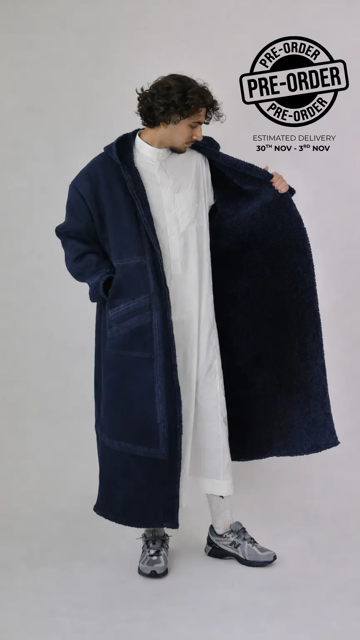 Men’s Navy Farwa Coat - PRE ORDER