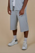 Men's Grey Rivieria Knee-Length Shorts front view – From #1 Shop YAZIR – YAZIRCO