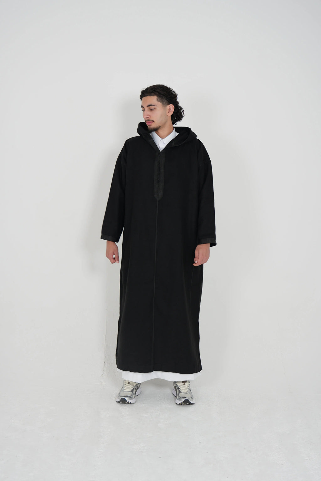 Black Moroccan Winter Djellaba Thobe - YAZIR
