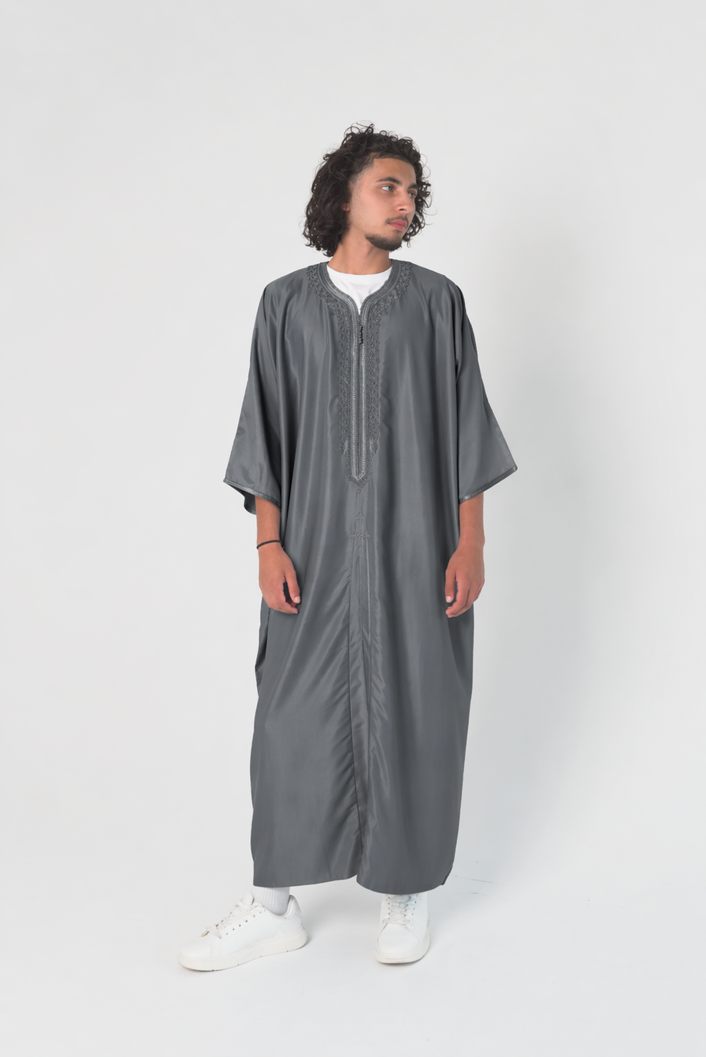 Men's Moroccan Dark Grey Gandoura