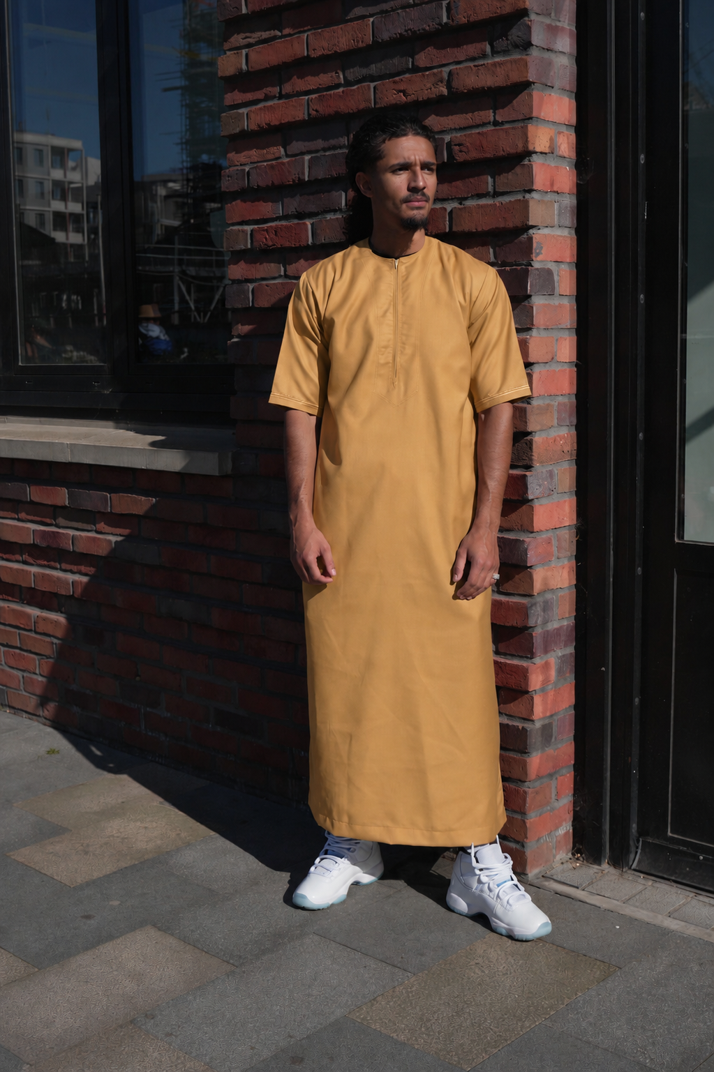 Premium Golden Emirati Half Sleeve Thobe
