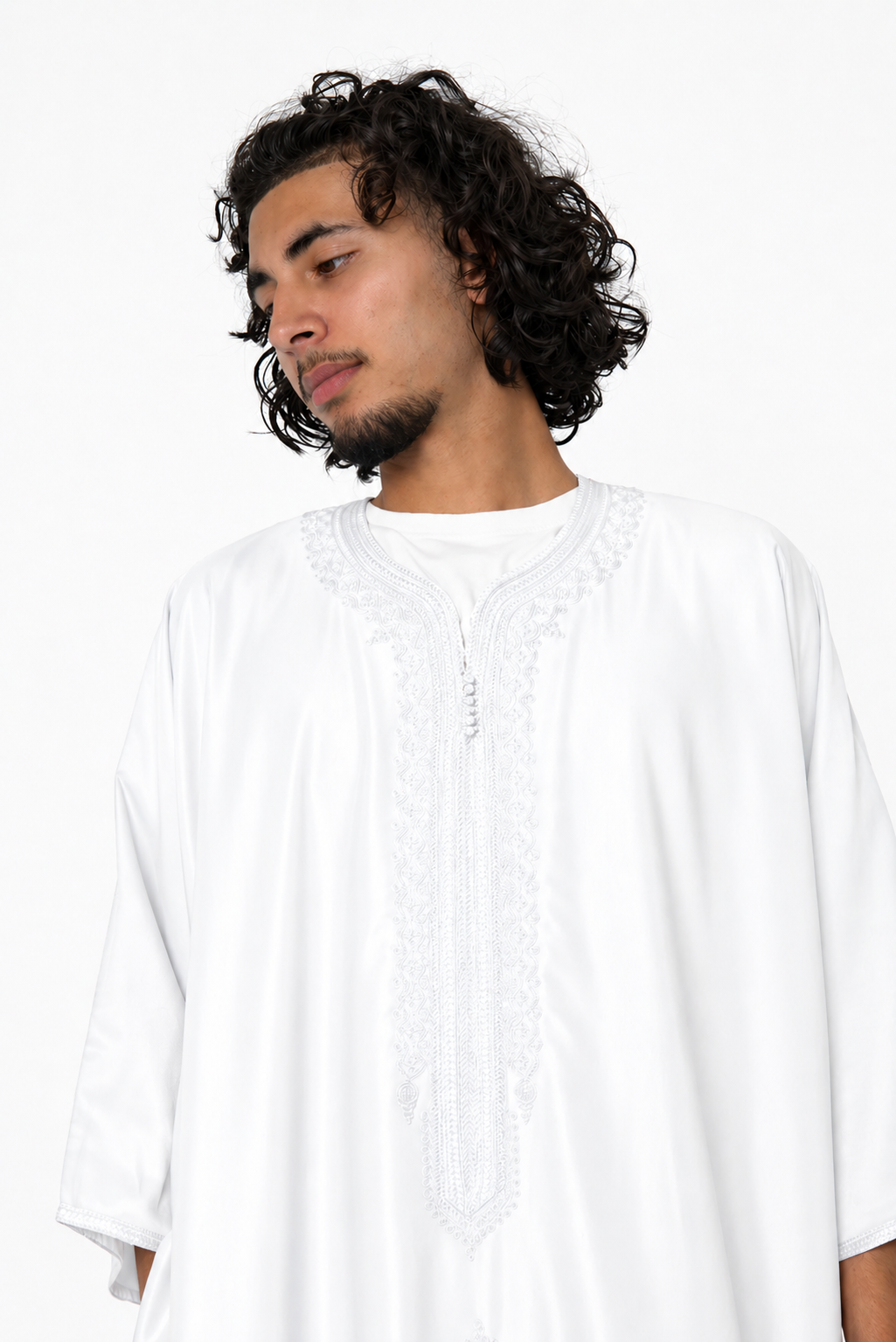 Men's Moroccan White Gandoura