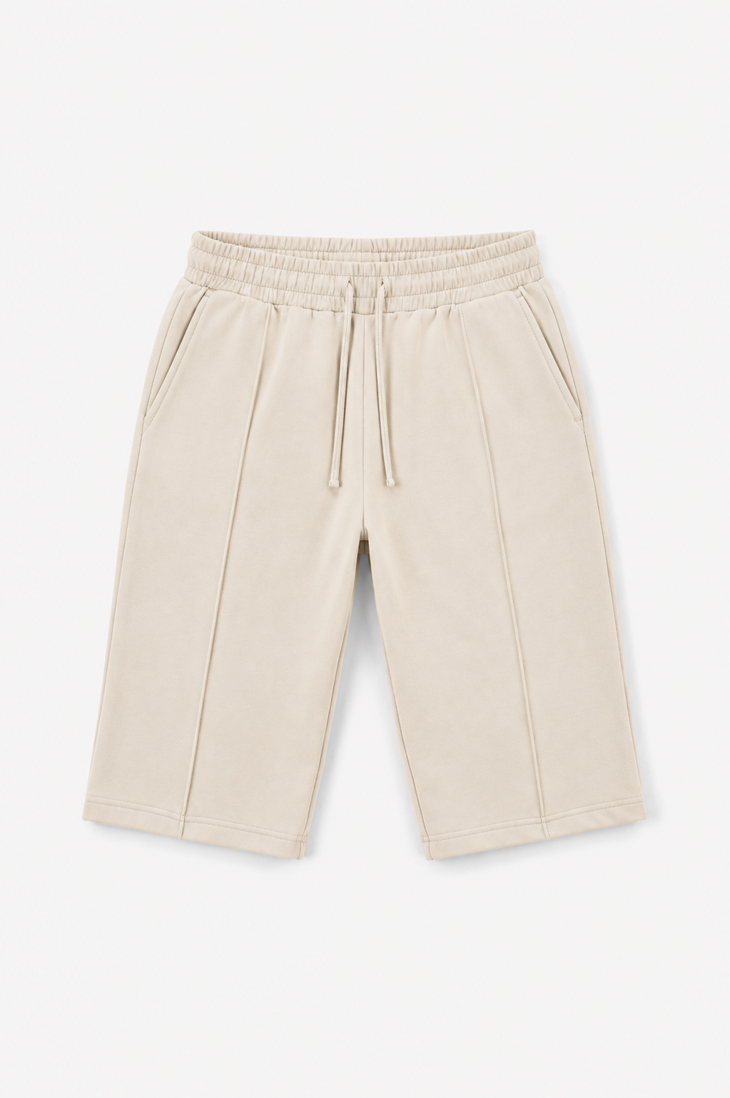 Men's Luxe Cream Knee-Length Shorts