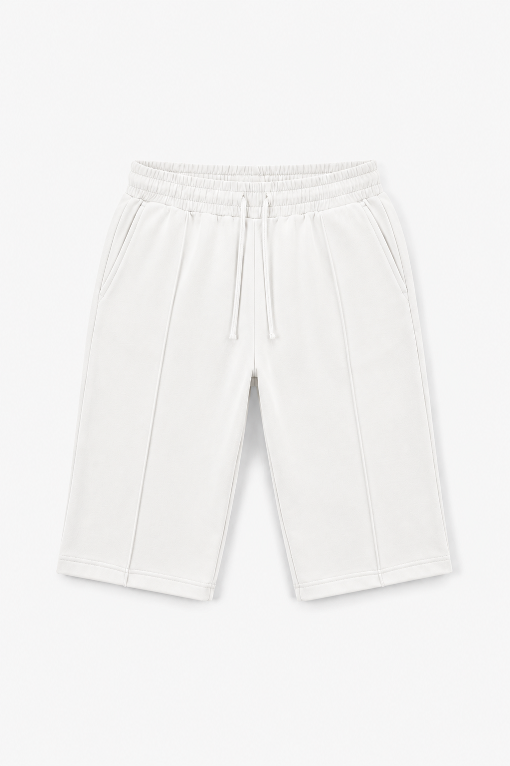 Men's Luxe White Knee-Length Shorts