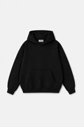 Essential Relaxed Fit Hoodie Black front view – From #1 Shop YAZIR – YAZIRCO