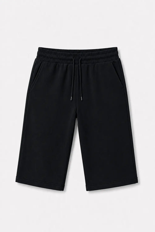 Essential Knee-Length Shorts Black front view – From #1 Shop YAZIR – YAZIRCO