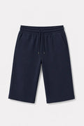 Essential Knee-Length Shorts Navy front view – From #1 Shop YAZIR – YAZIRCO
