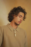 Taupe Averno Heritage Polo – Relaxed Fit front view – From #1 Shop YAZIR – YAZIRCO