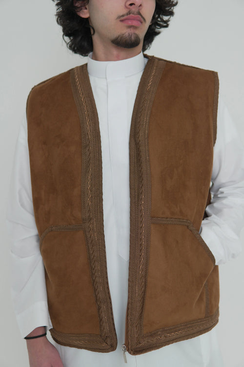 Brown Farwa Gilet - Men's Bodycoat product detail – From #1 Shop YAZIR – YAZIRCO