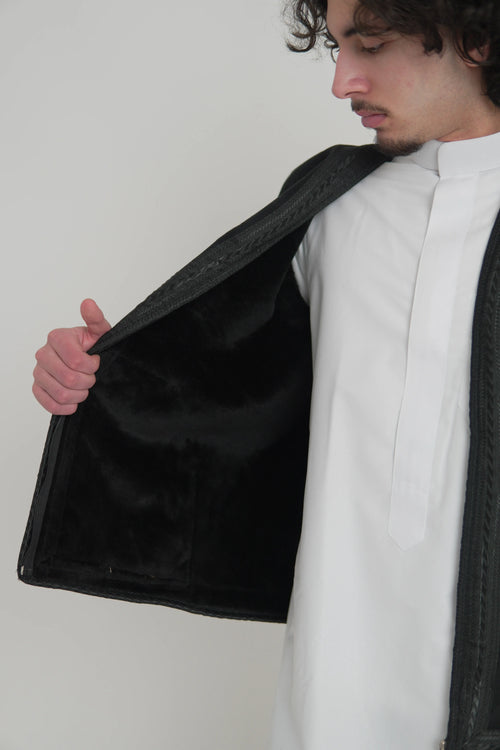 Black Farwa Gilet - Men's Bodycoat product detail – From #1 Shop YAZIR – YAZIRCO