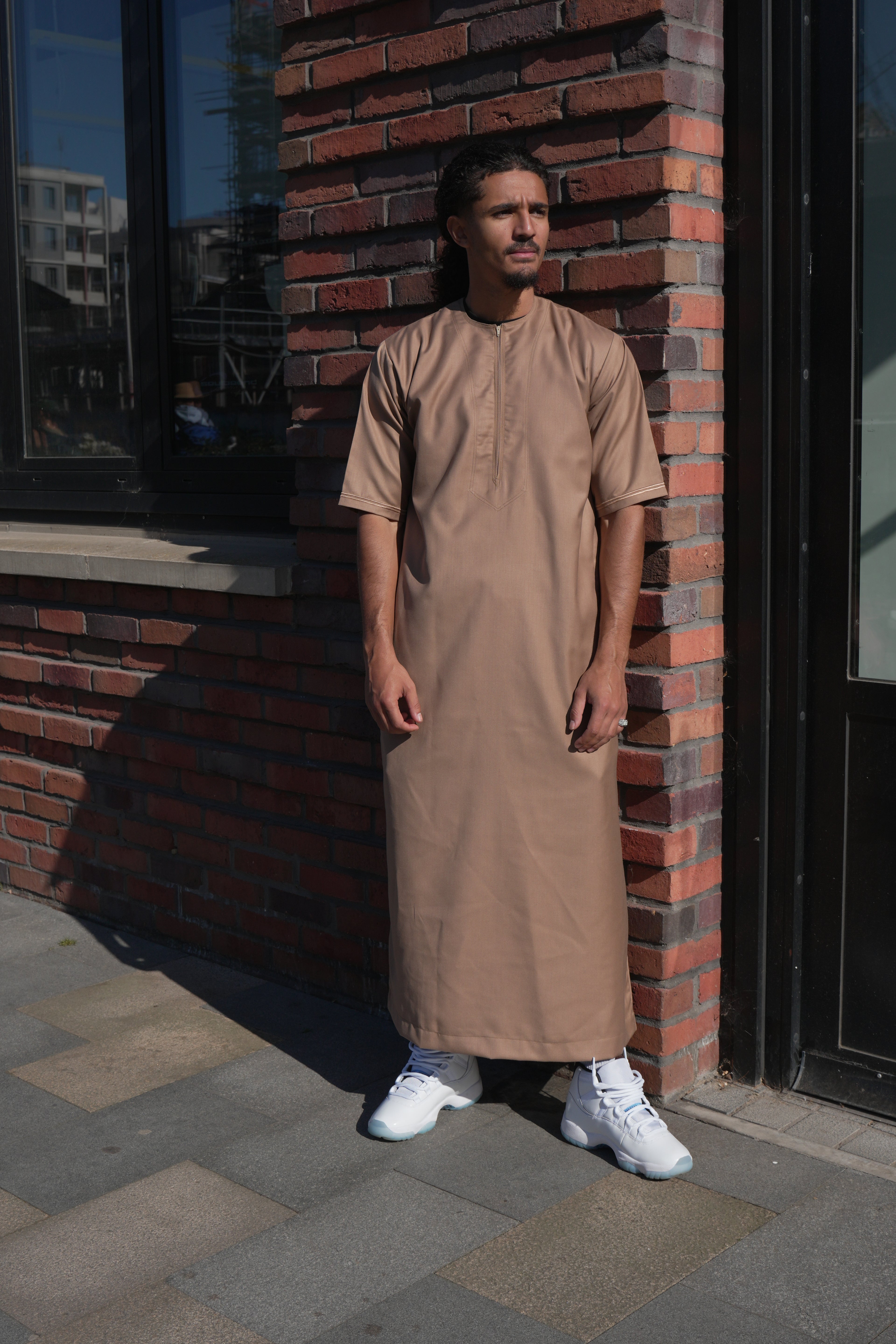 Premium Camel Emirati Half Sleeve Thobe