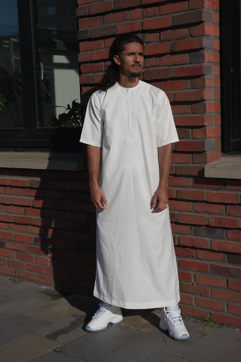 Premium White Emirati Half Sleeve Thobe
