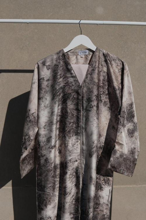 Avenra Printed Abaya 2 Piece Set – Cream Marble Modest Abaya NO HIJAB product detail – From #1 Shop YAZIR – YAZIRCO