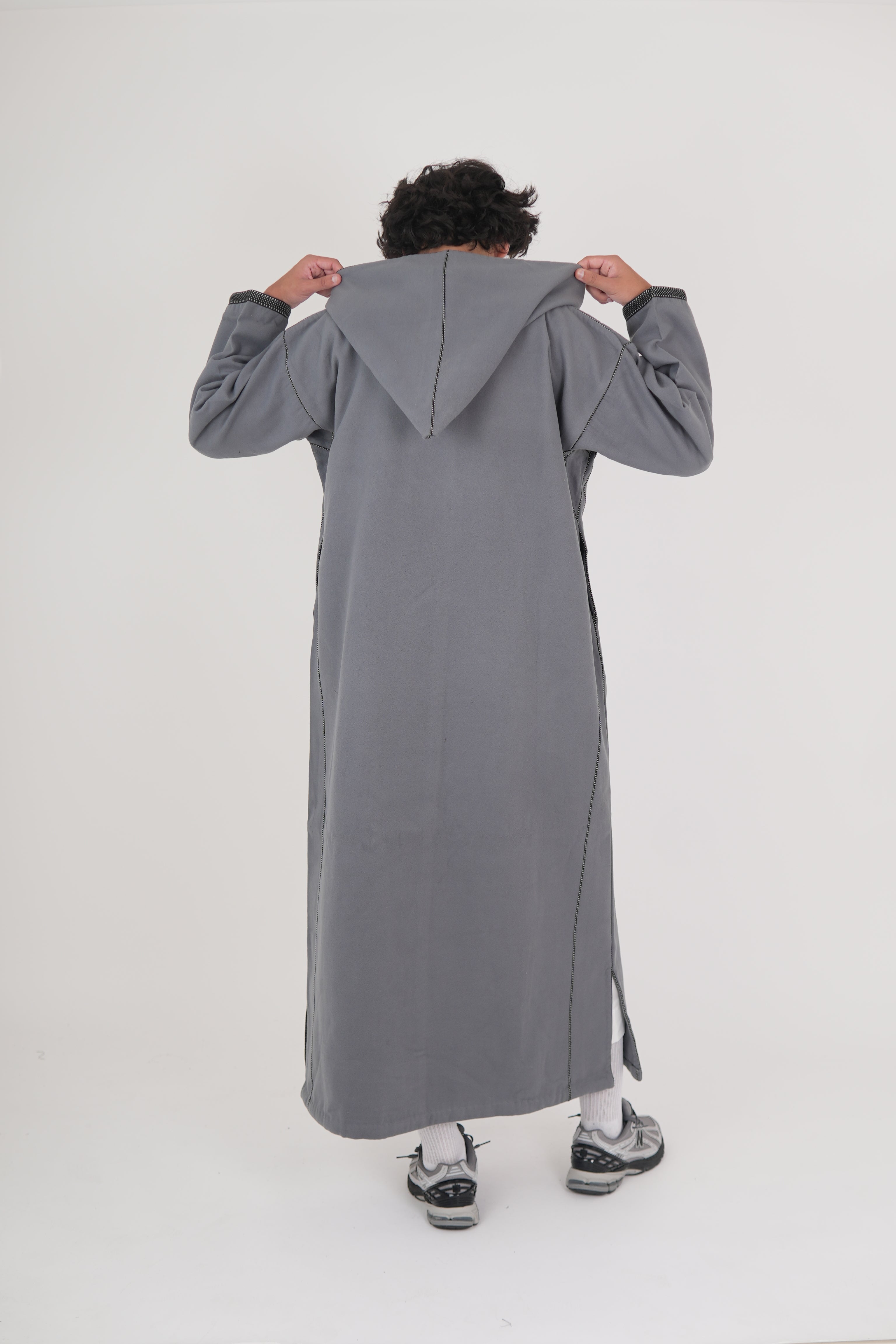 Men's Grey Djellaba Moroccan YAZIR
