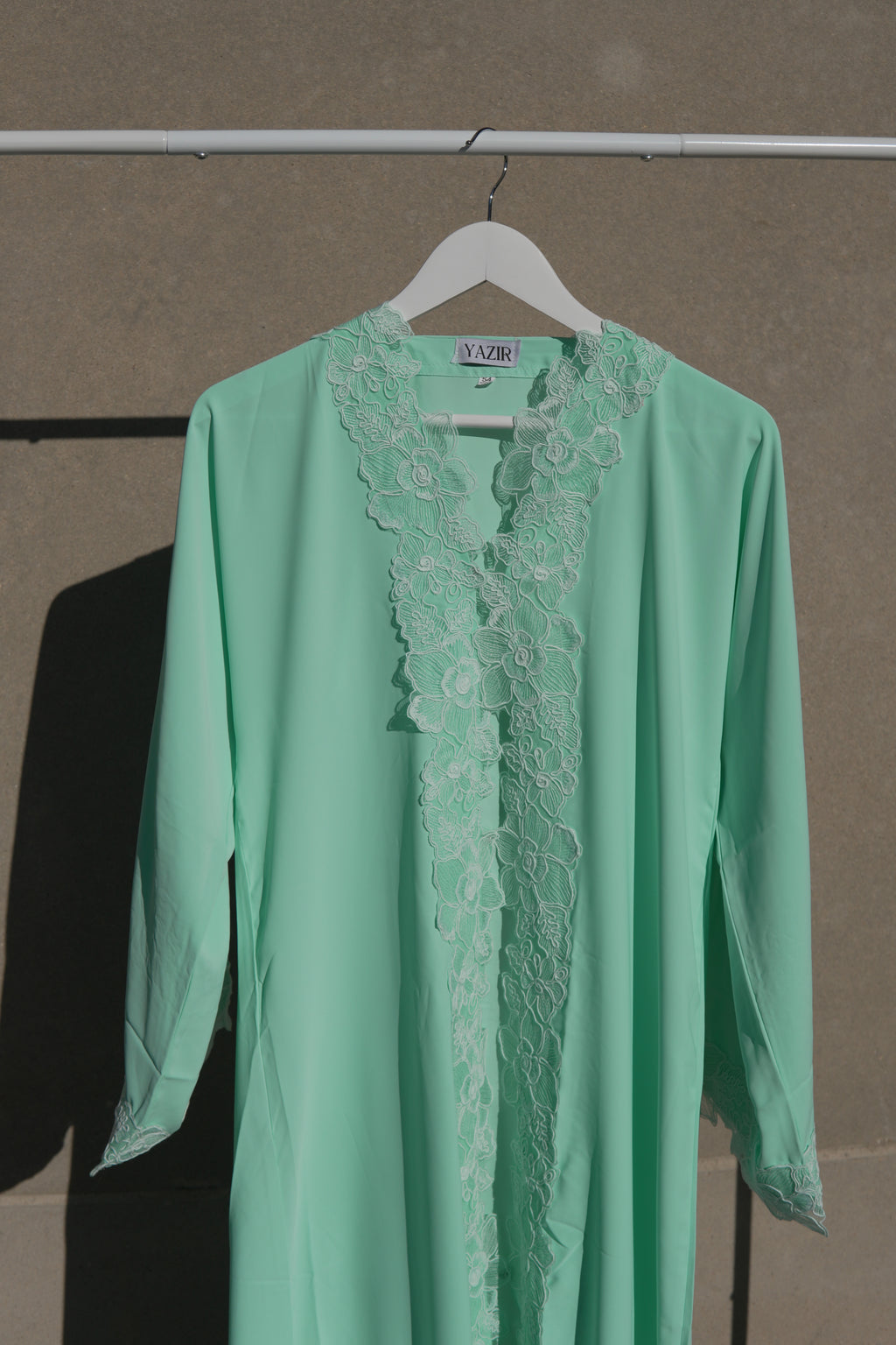 Ayla Floral Abaya 3 Piece Set – Teal Abaya with Hijab & Rope
