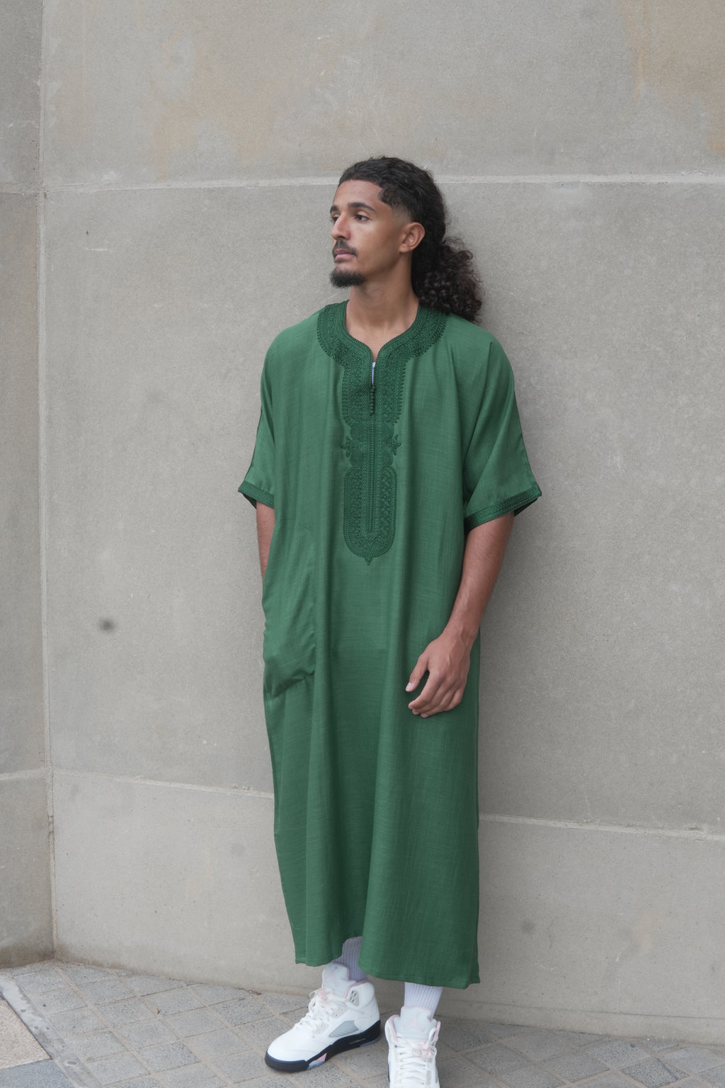 Men's Linen Moroccan Green Gandoura