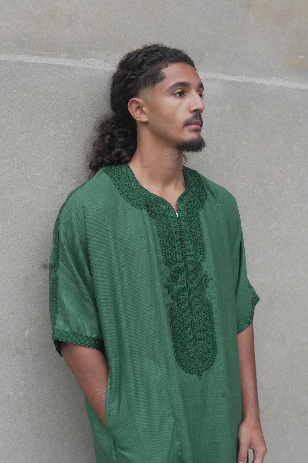 Men's Linen Moroccan Green Gandoura