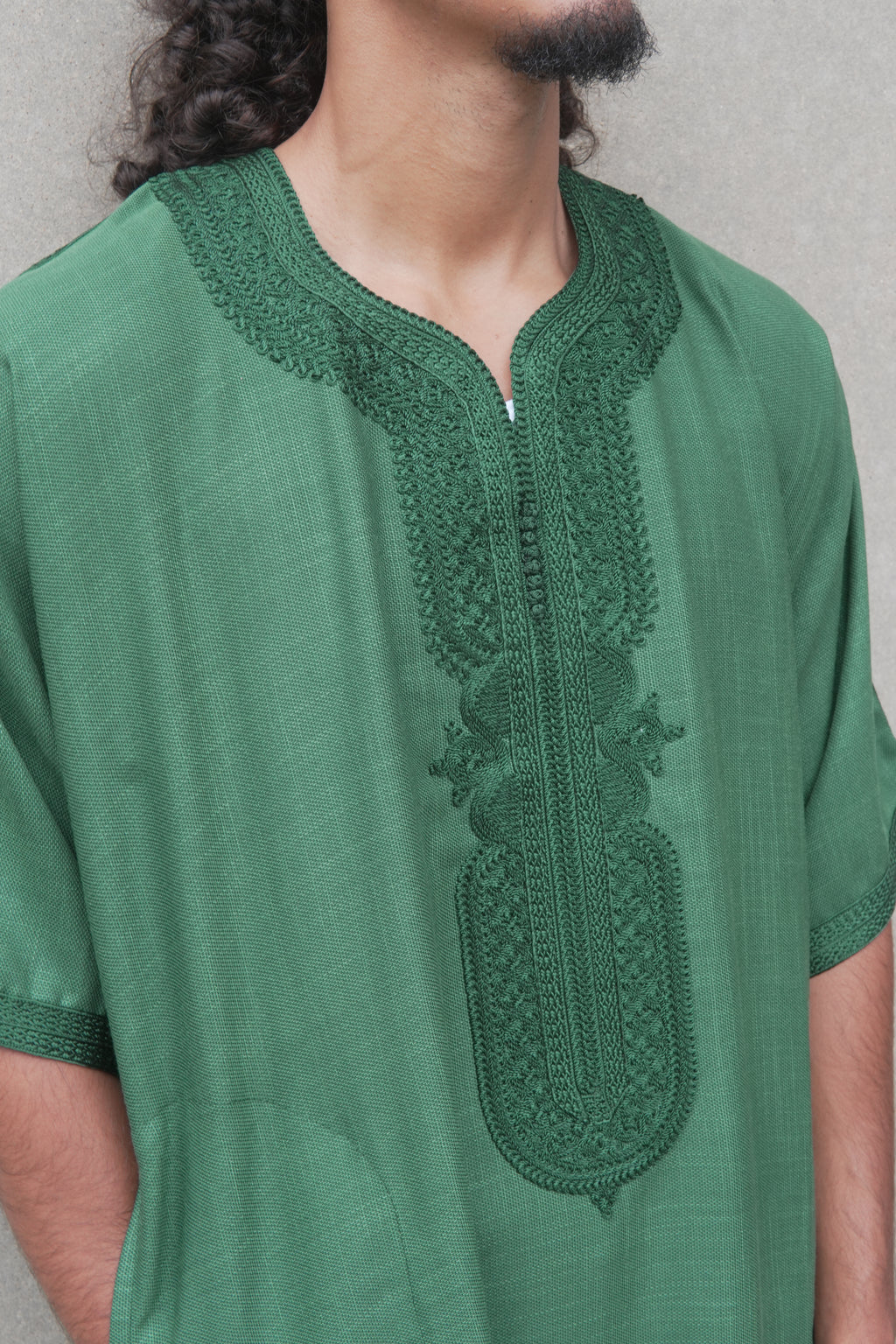 Men's Linen Moroccan Green Gandoura