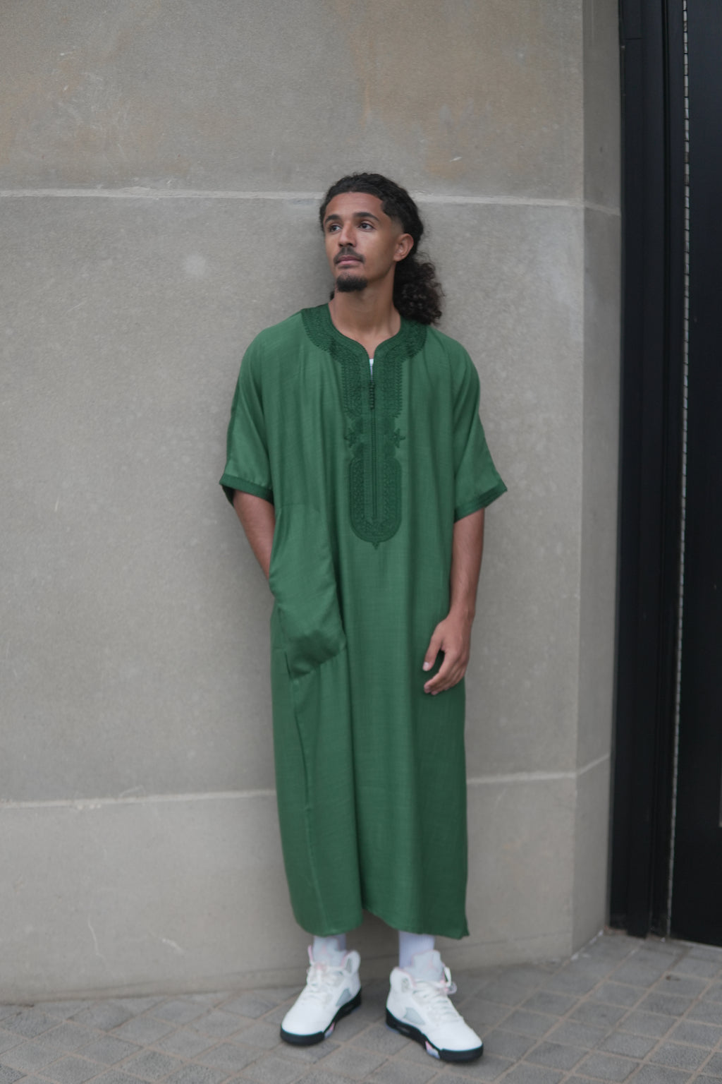 Men's Linen Moroccan Green Gandoura