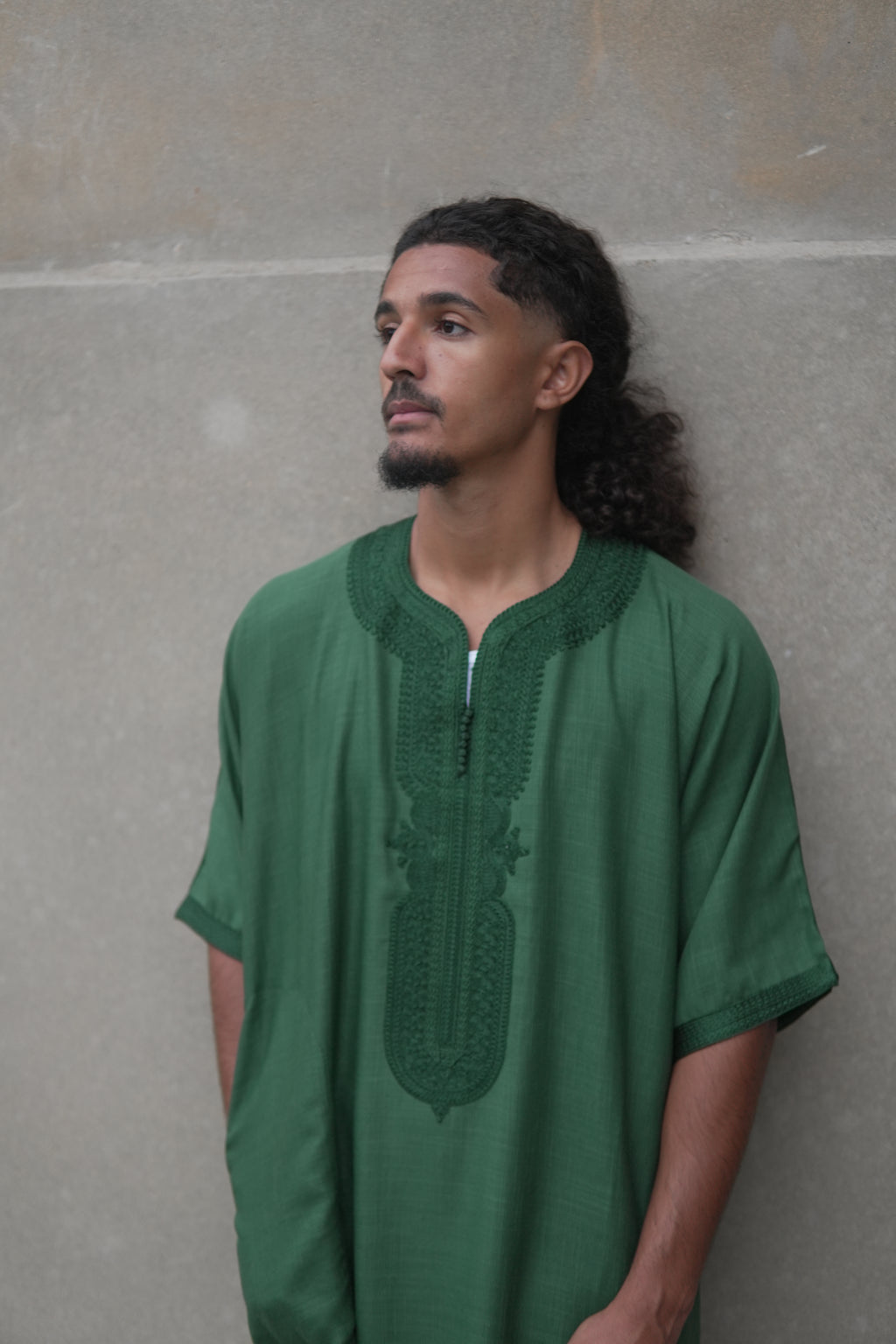 Men's Linen Moroccan Green Gandoura
