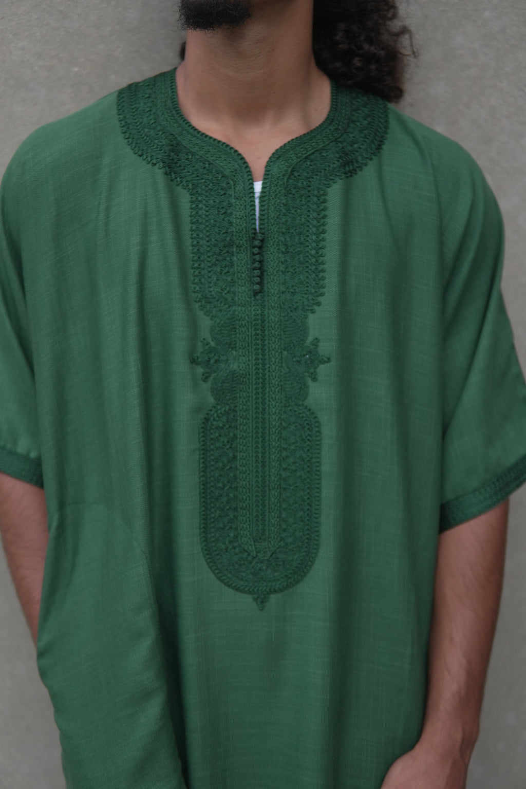 Men's Linen Moroccan Green Gandoura