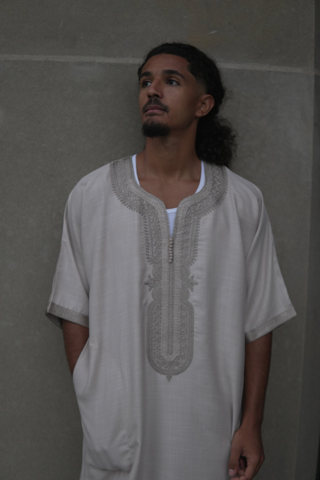 Men's Linen Moroccan Beige Gandoura