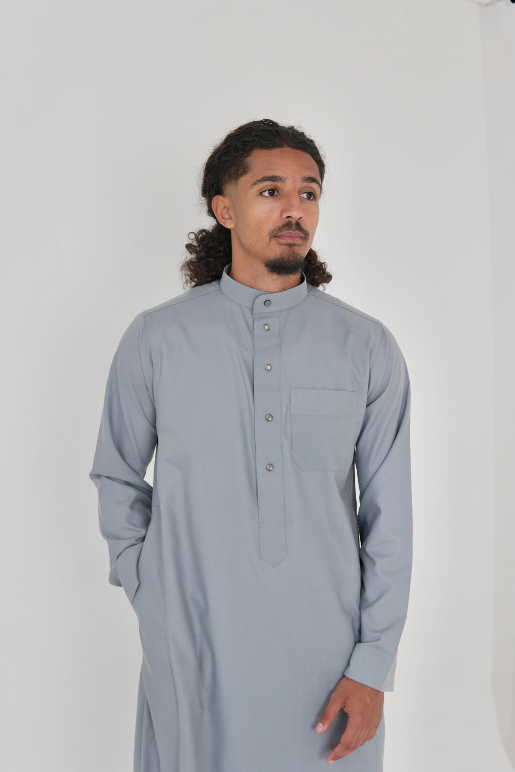Classic Light Grey Saudi Thobe