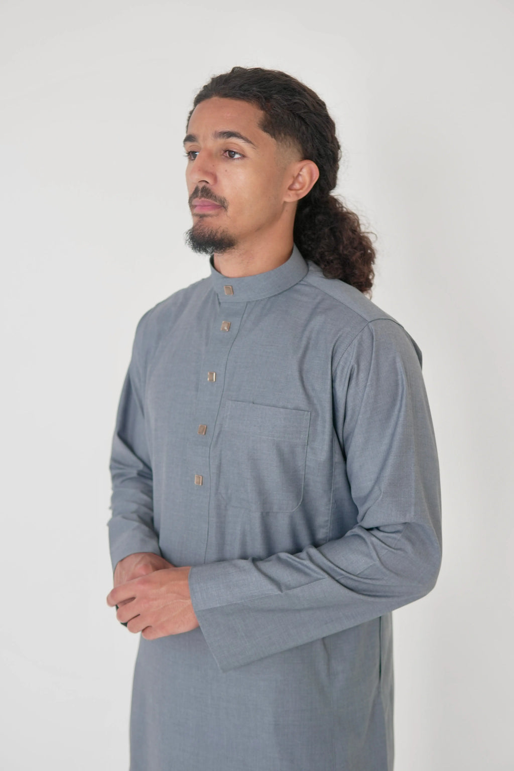 Classic Heather Grey Saudi Thobe product detail – From #1 Shop YAZIR – YAZIRCO