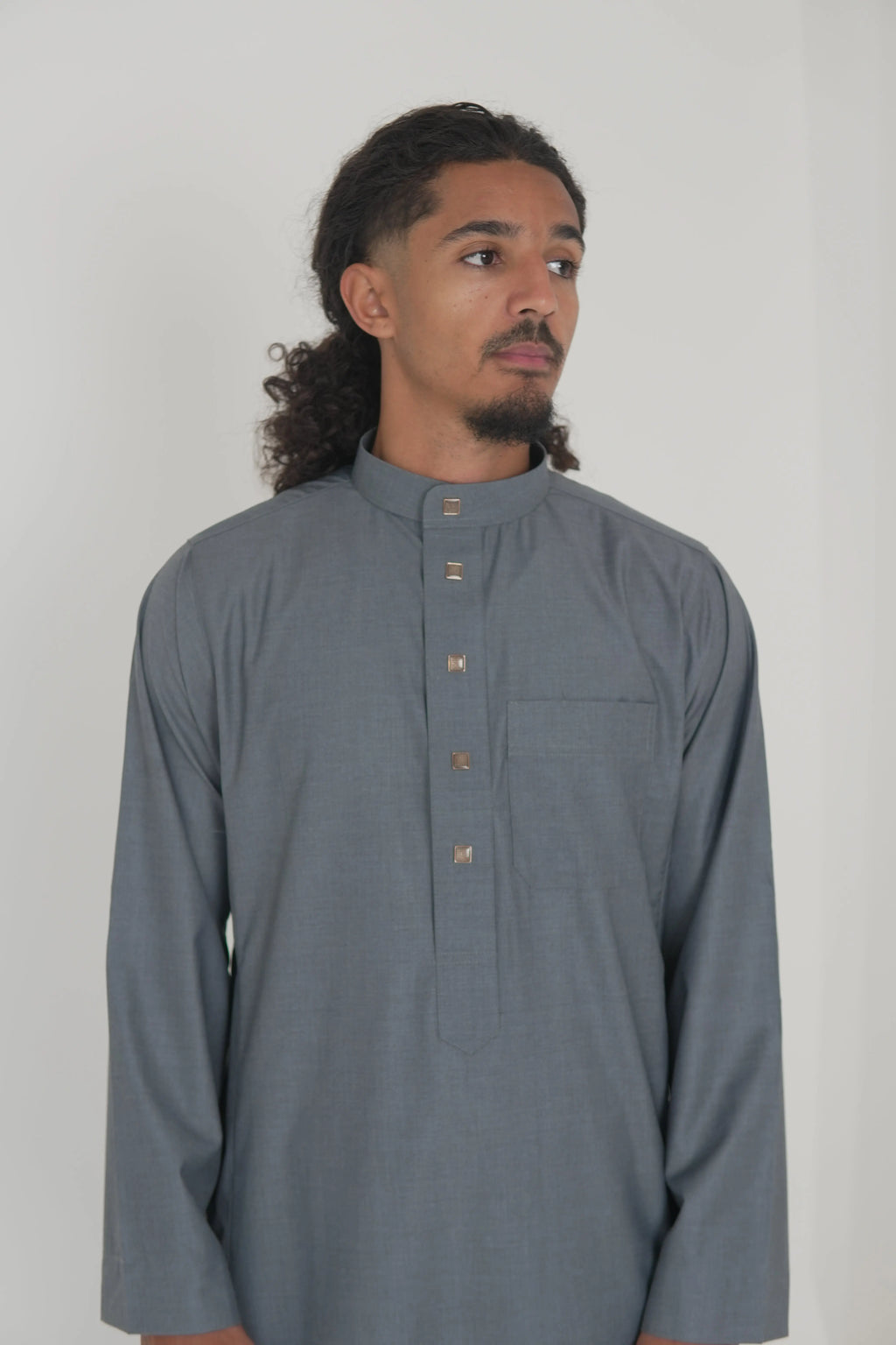 Classic Heather Grey Saudi Thobe product detail – From #1 Shop YAZIR – YAZIRCO
