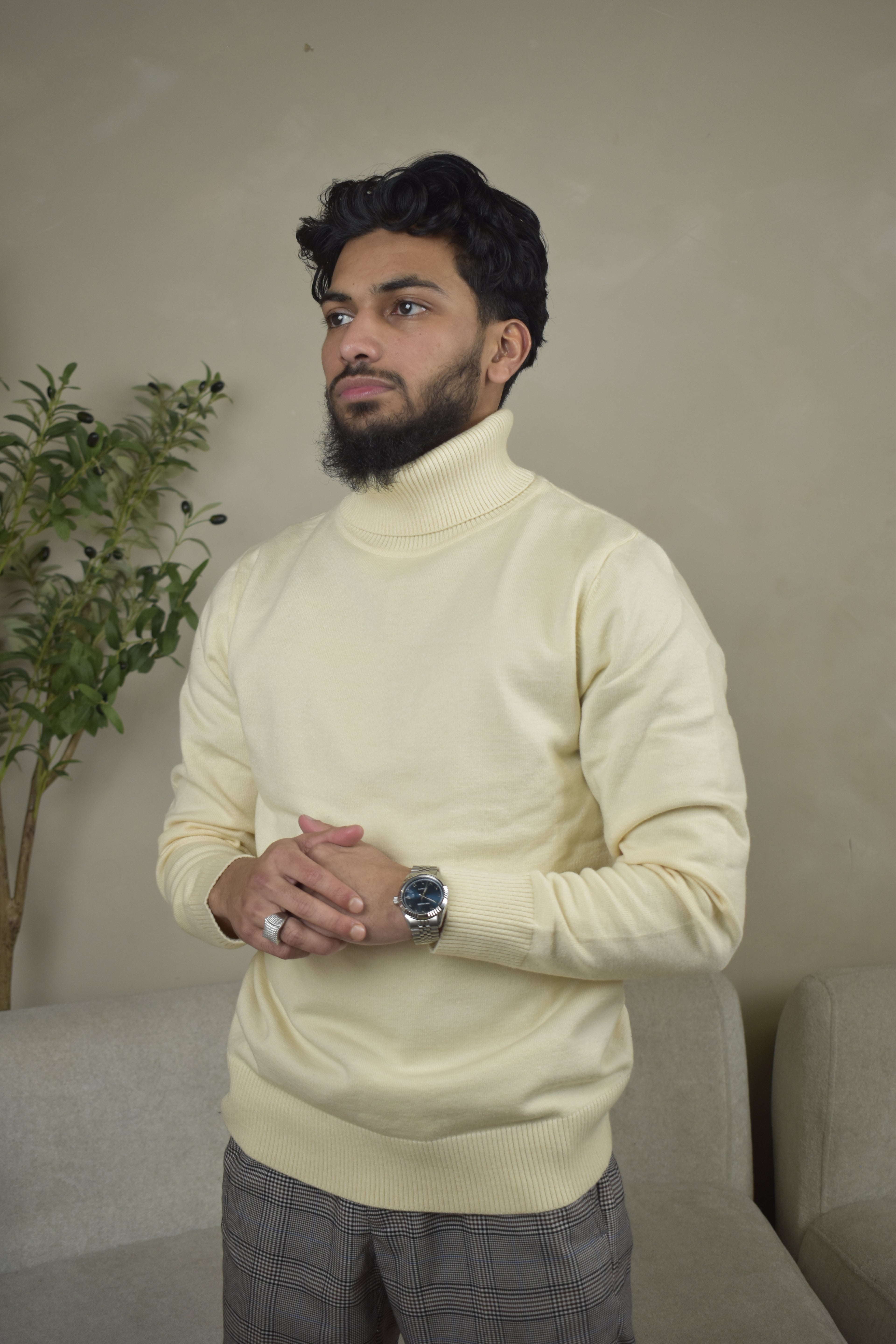 Cream Turtleneck Jumper