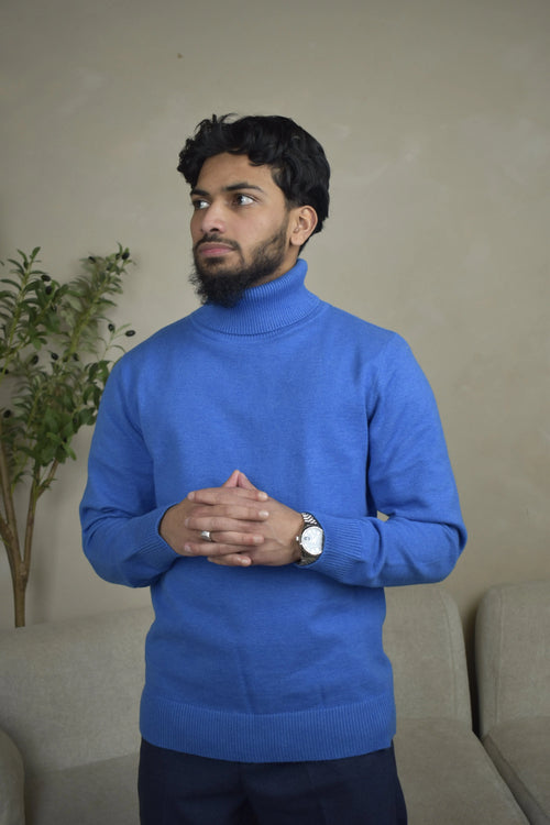 Cerulean Turtleneck Jumper front view – From #1 Shop YAZIR – YAZIRCO