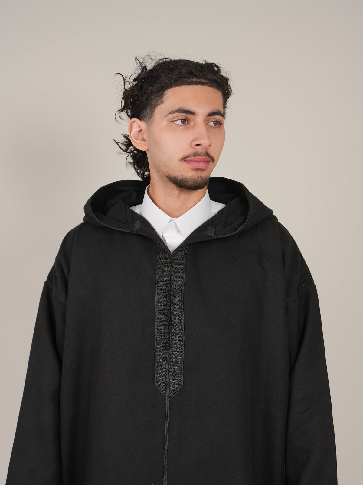 Men’s Black Moroccan Djellaba – Traditional Hooded Thobe