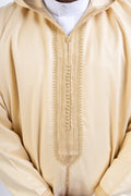 Beige Hooded Djellaba front view – From #1 Shop YAZIR – YAZIRCO