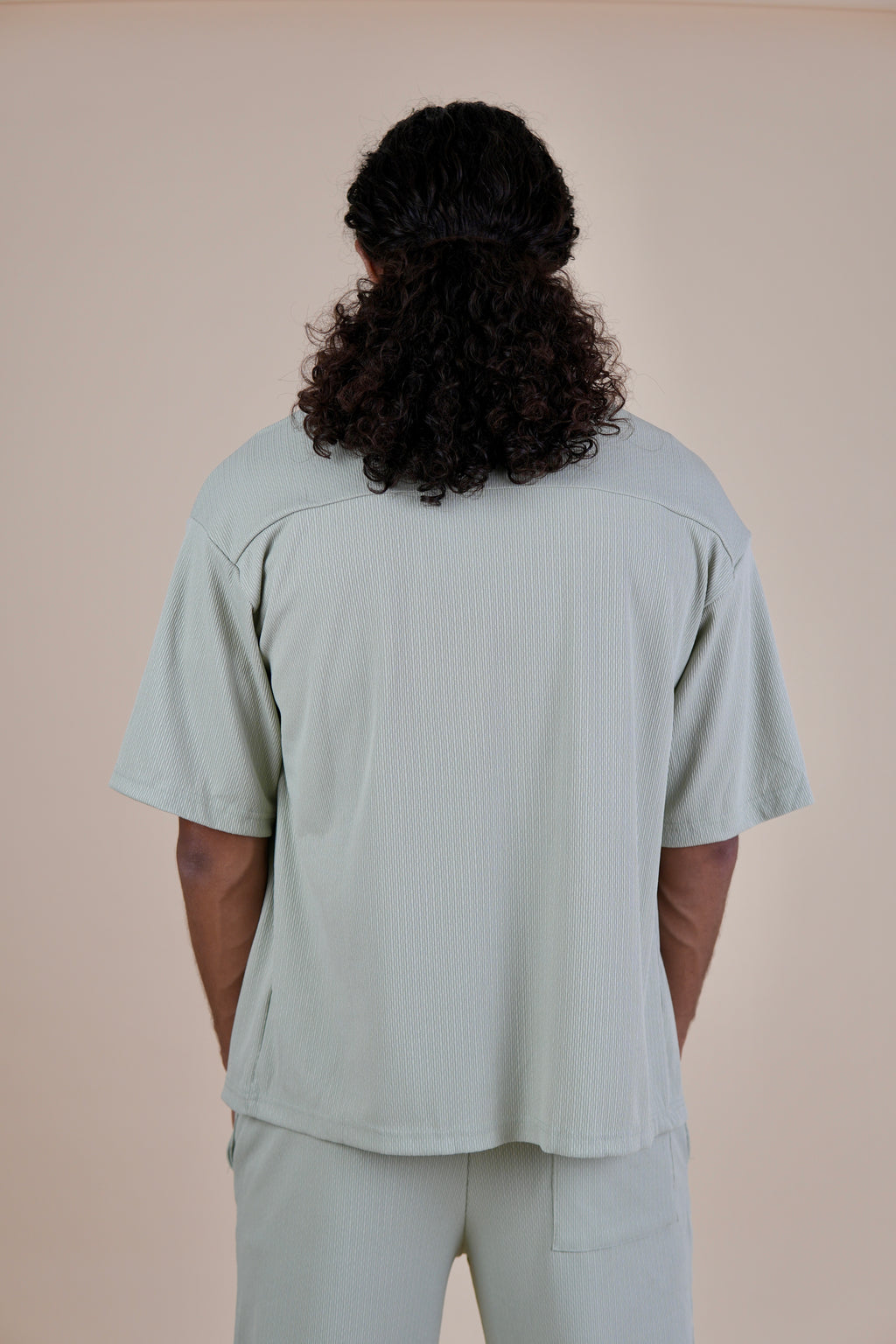 Men's Sage Green Rivieria Relaxed Open Shirt