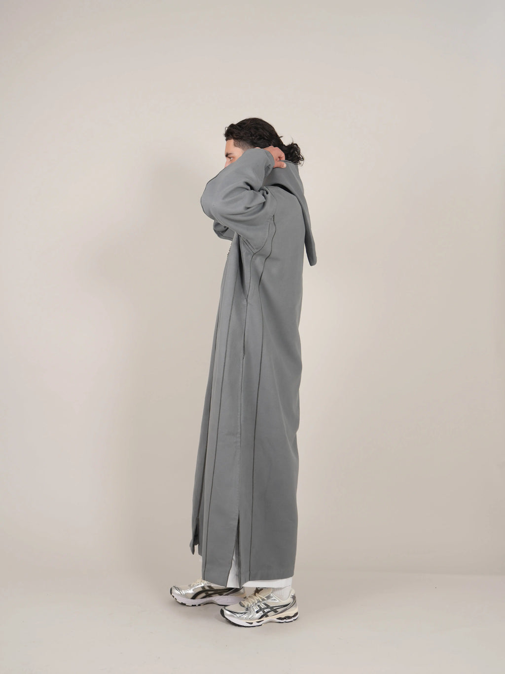 Grey Moroccan Djellaba Thobe - Luxury Jubbah Made in Morocco