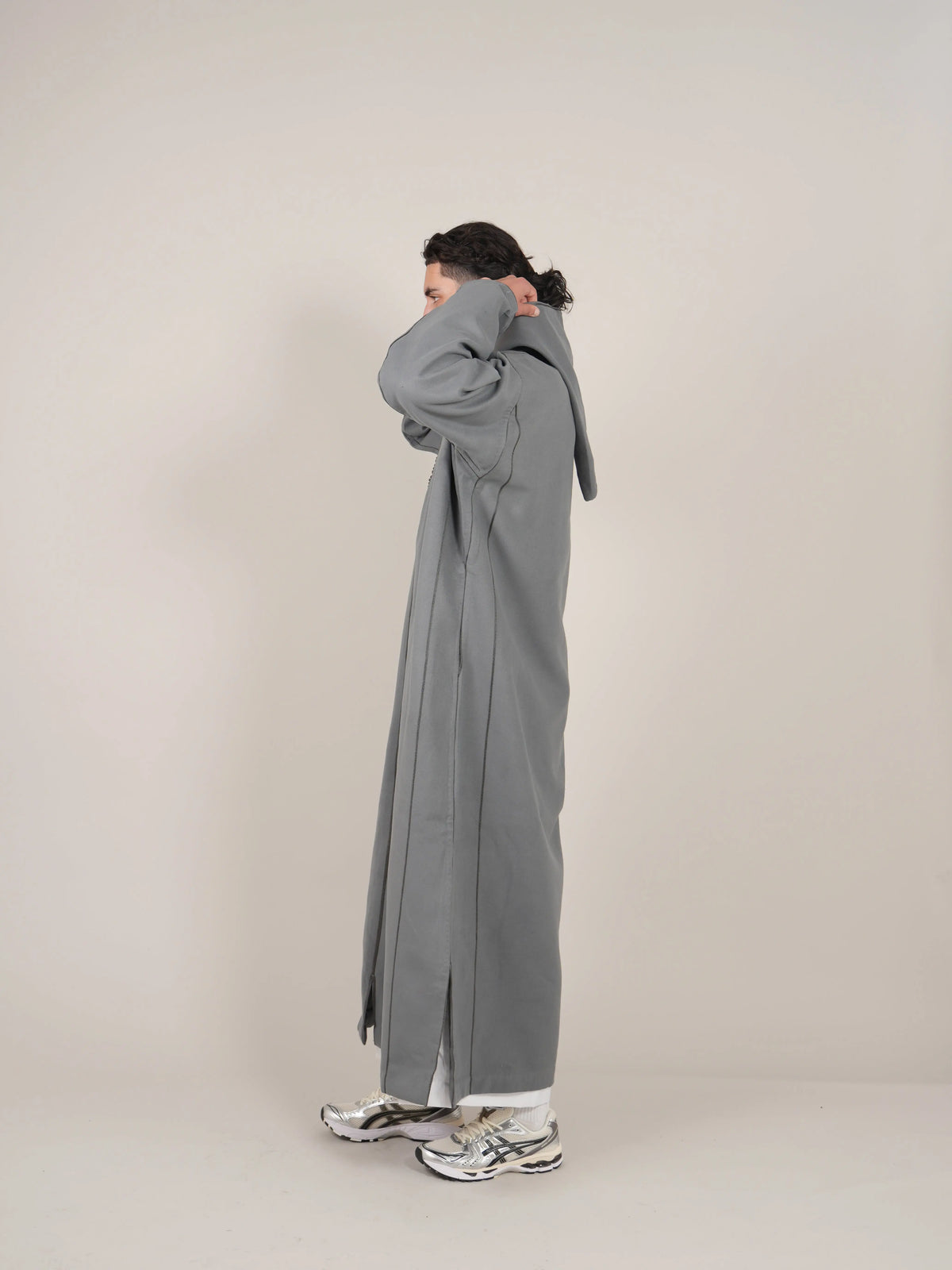 Grey Moroccan Djellaba Thobe - Luxury Jubbah Made in Morocco