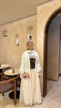 The White Safa Lace Abaya front view – From #1 Shop YAZIR – YAZIRCO