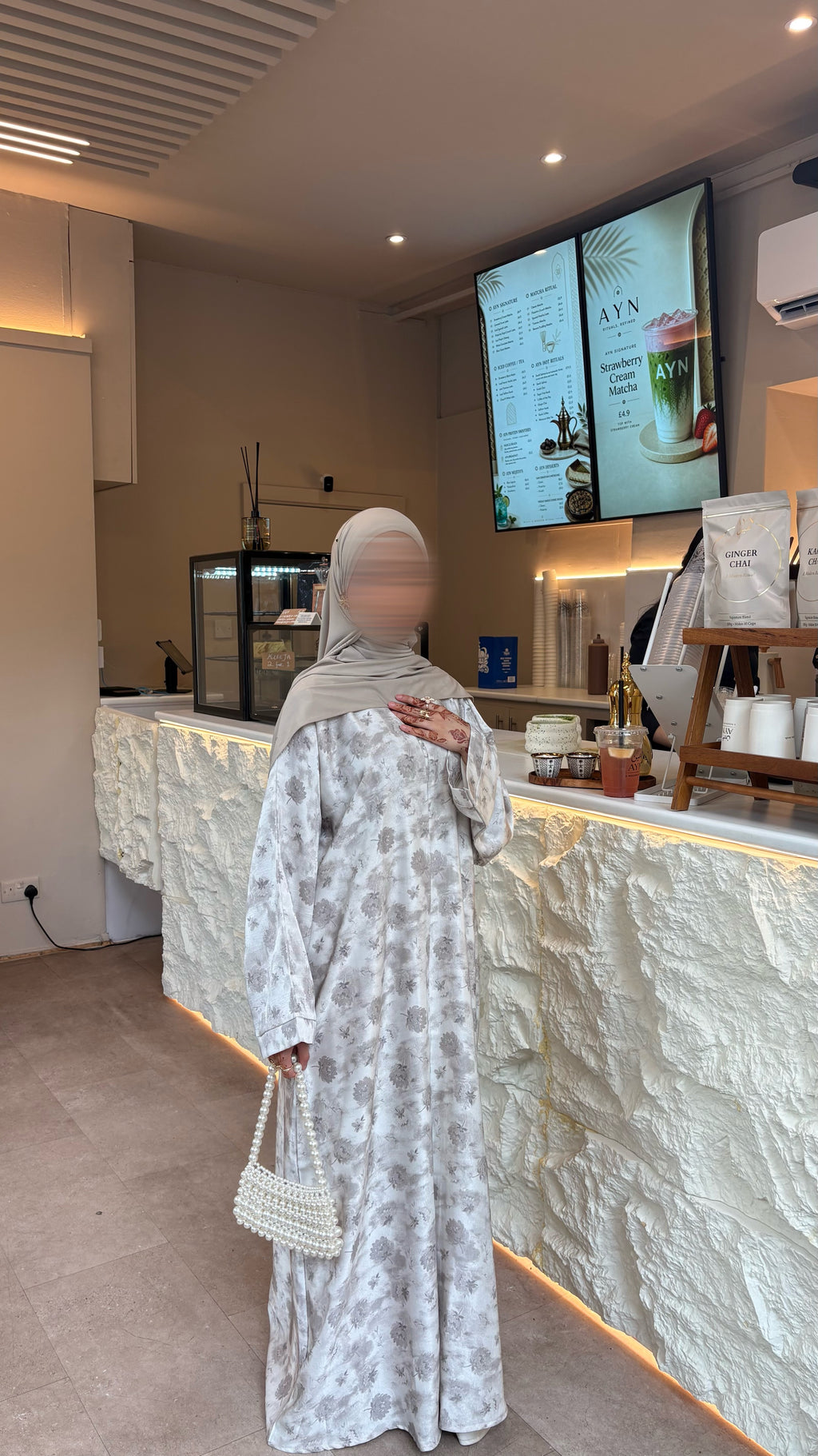 Ivana White Mukka Petal Abaya