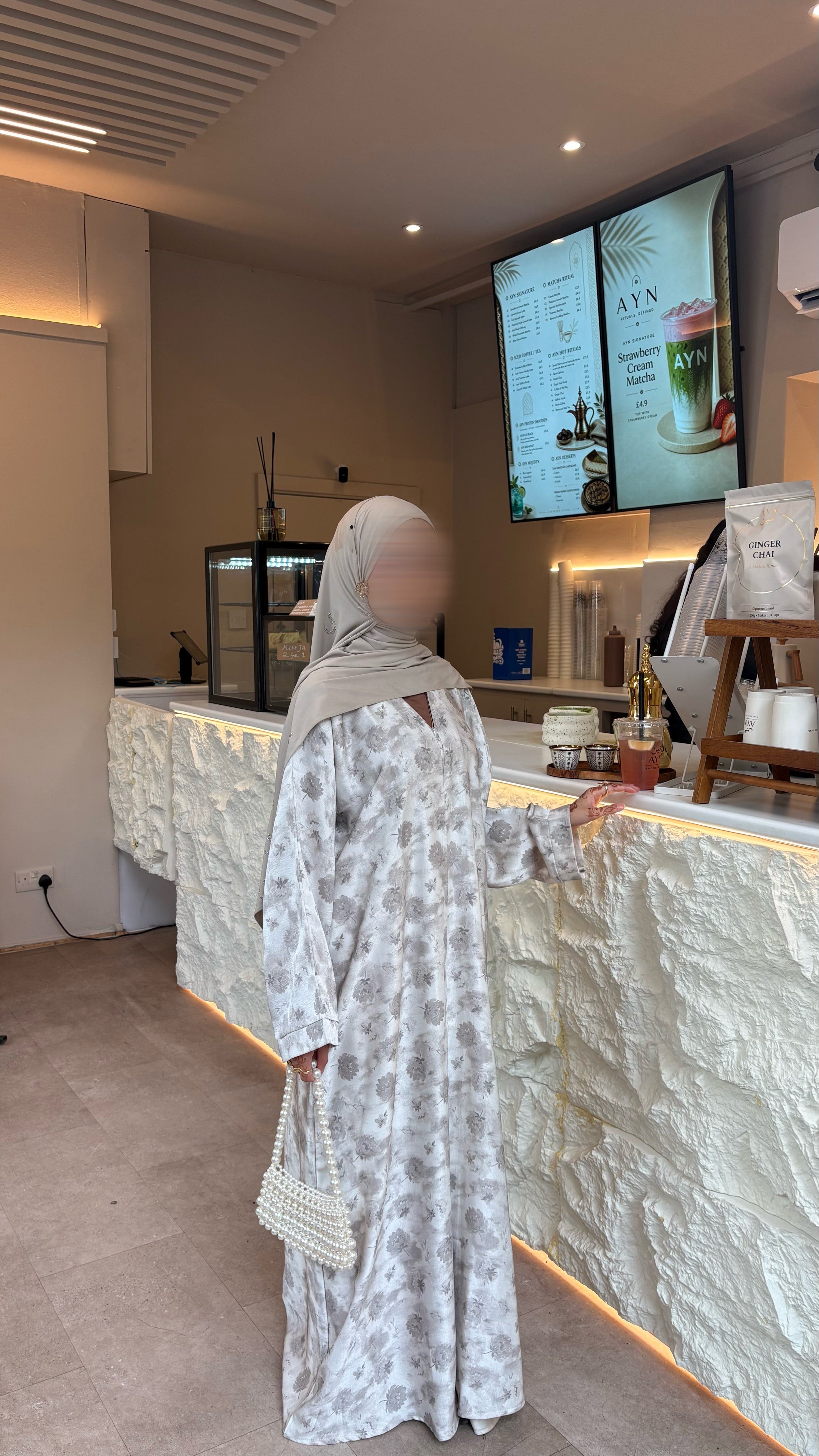 Ivana White Mukka Petal Abaya