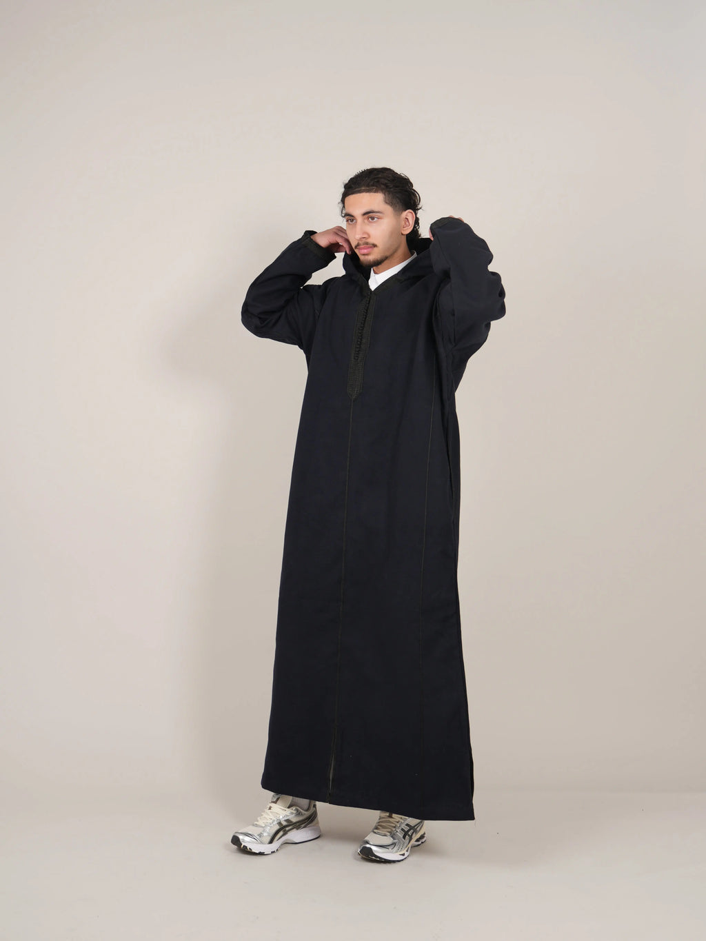 Navy Blue Moroccan Djellaba Thobe - Luxury Jubbah Made in Morocco - YAZIR Winter