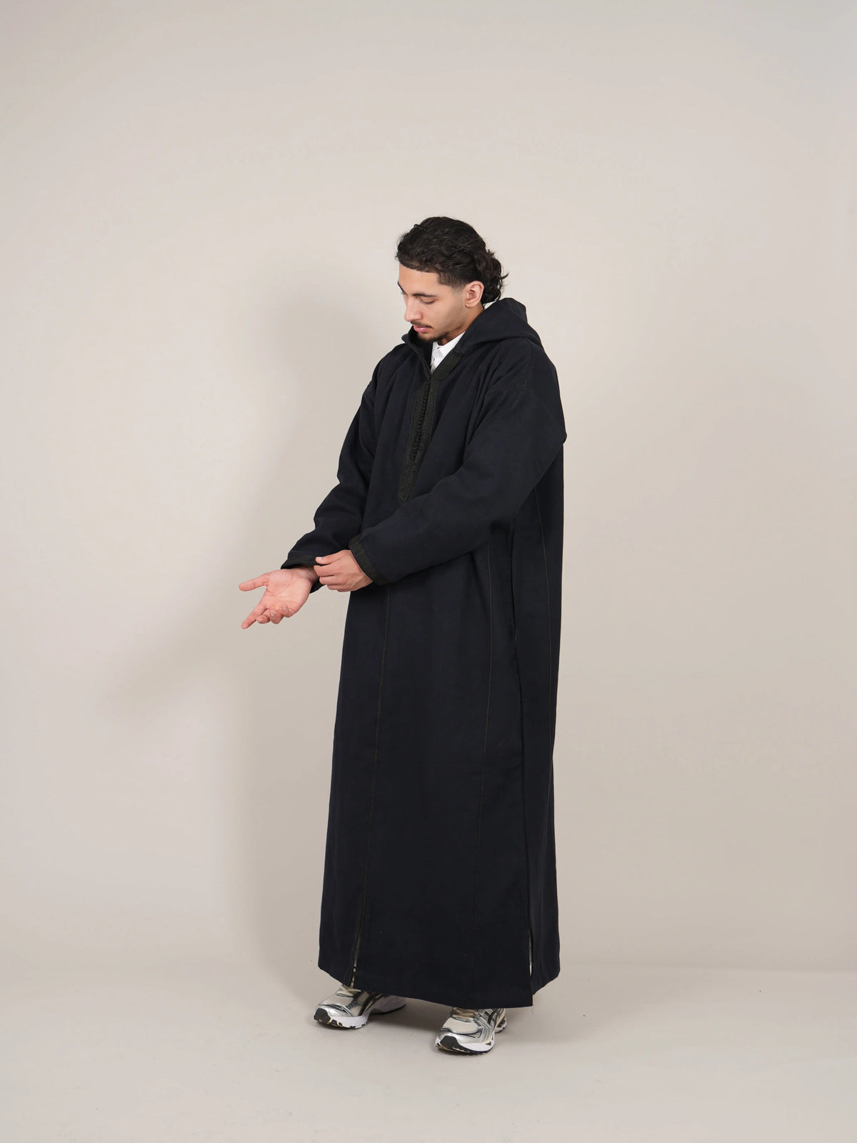 Navy Blue Moroccan Djellaba Thobe - Luxury Jubbah Made in Morocco - YAZIR Winter