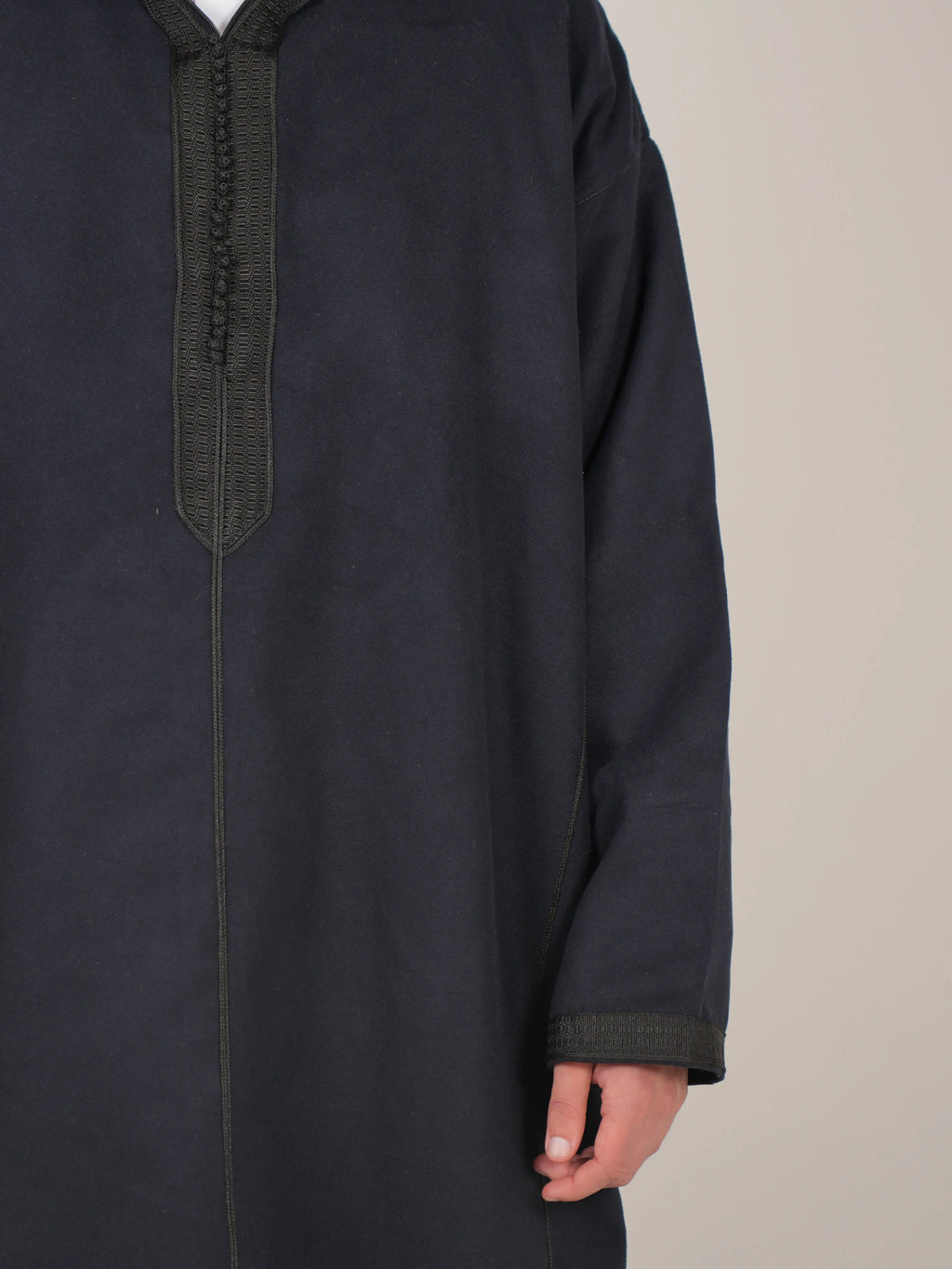 Navy Blue Moroccan Djellaba Thobe - Luxury Jubbah Made in Morocco - YAZIR Winter
