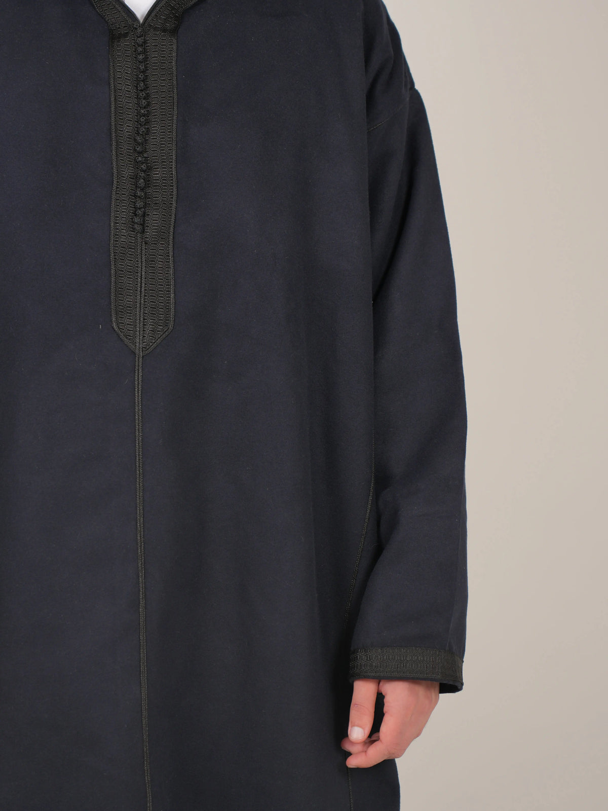 Navy Blue Moroccan Djellaba Thobe - Luxury Jubbah Made in Morocco - YAZIR Winter