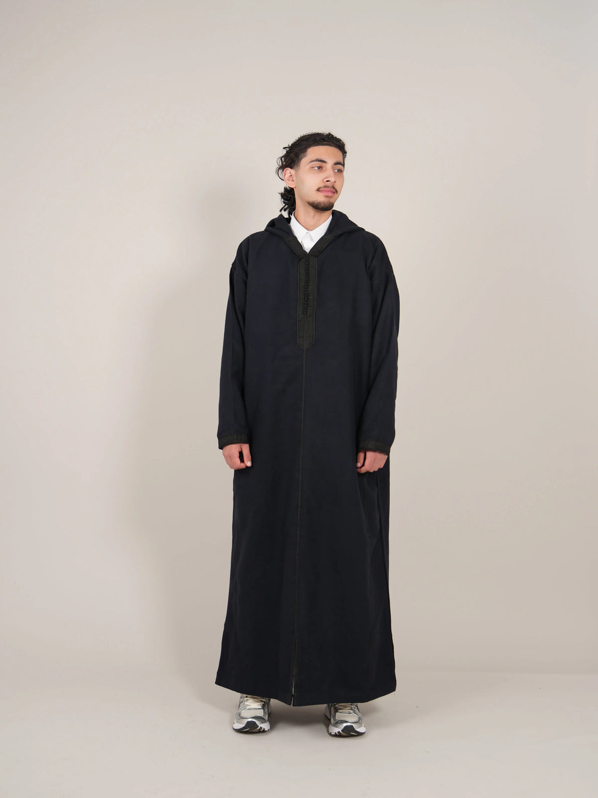 Navy Blue Moroccan Djellaba Thobe - Luxury Jubbah Made in Morocco - YAZIR Winter