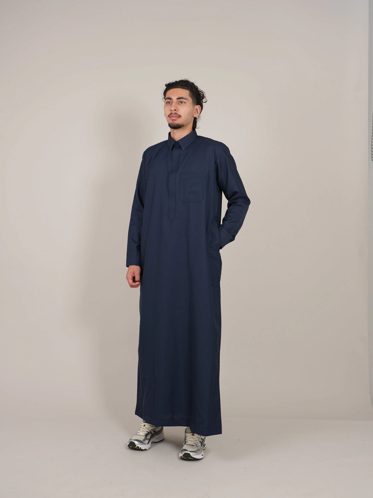 Premium Navy Diamond Saudi Thobe product detail – From #1 Shop YAZIR – YAZIRCO