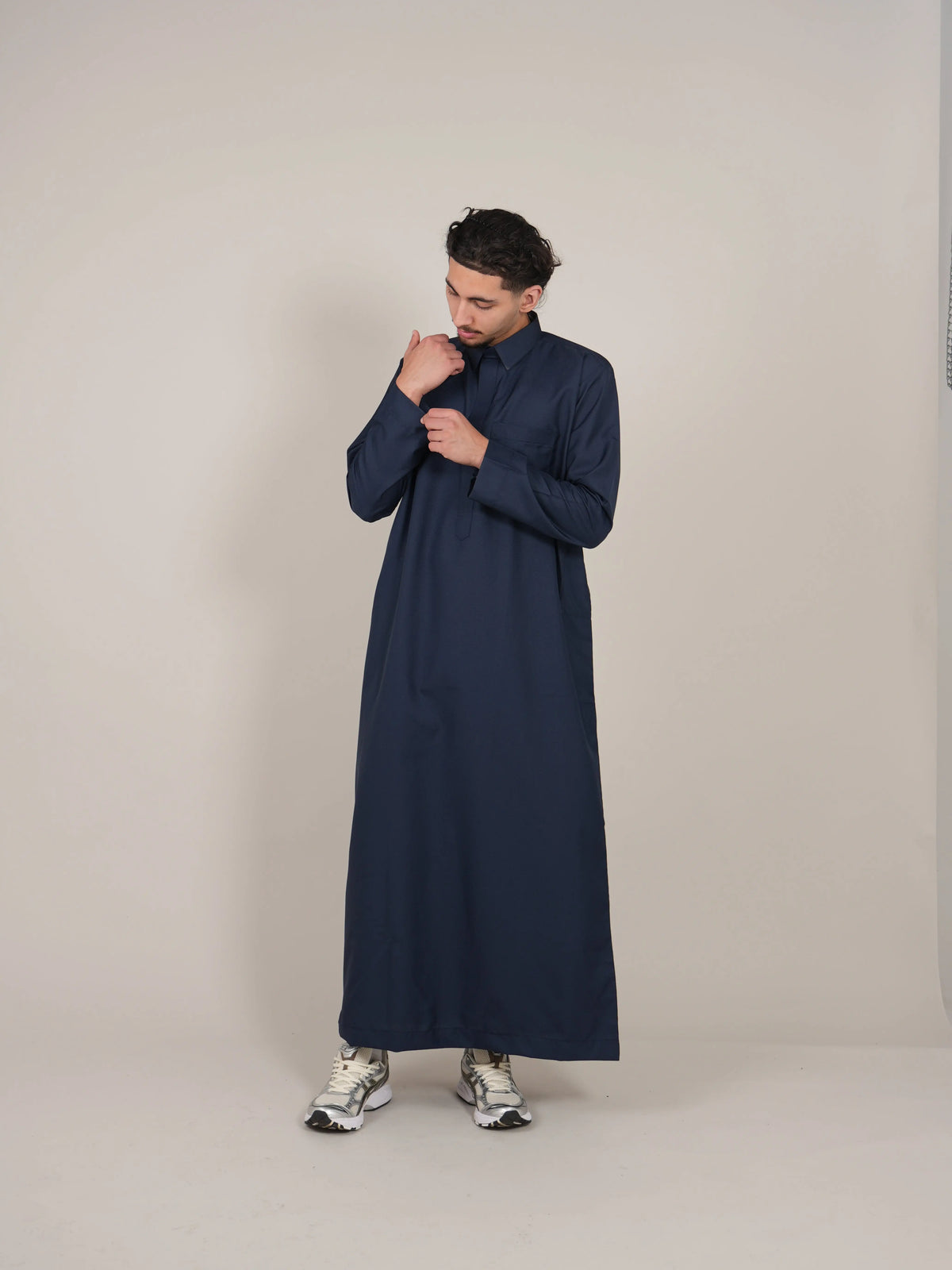 Premium Navy Diamond Saudi Thobe product detail – From #1 Shop YAZIR – YAZIRCO