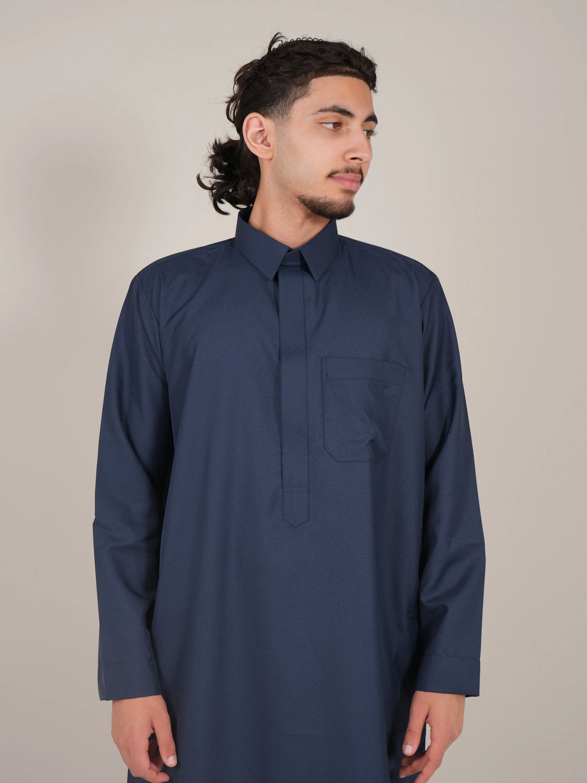 Premium Navy Diamond Saudi Thobe product detail – From #1 Shop YAZIR – YAZIRCO